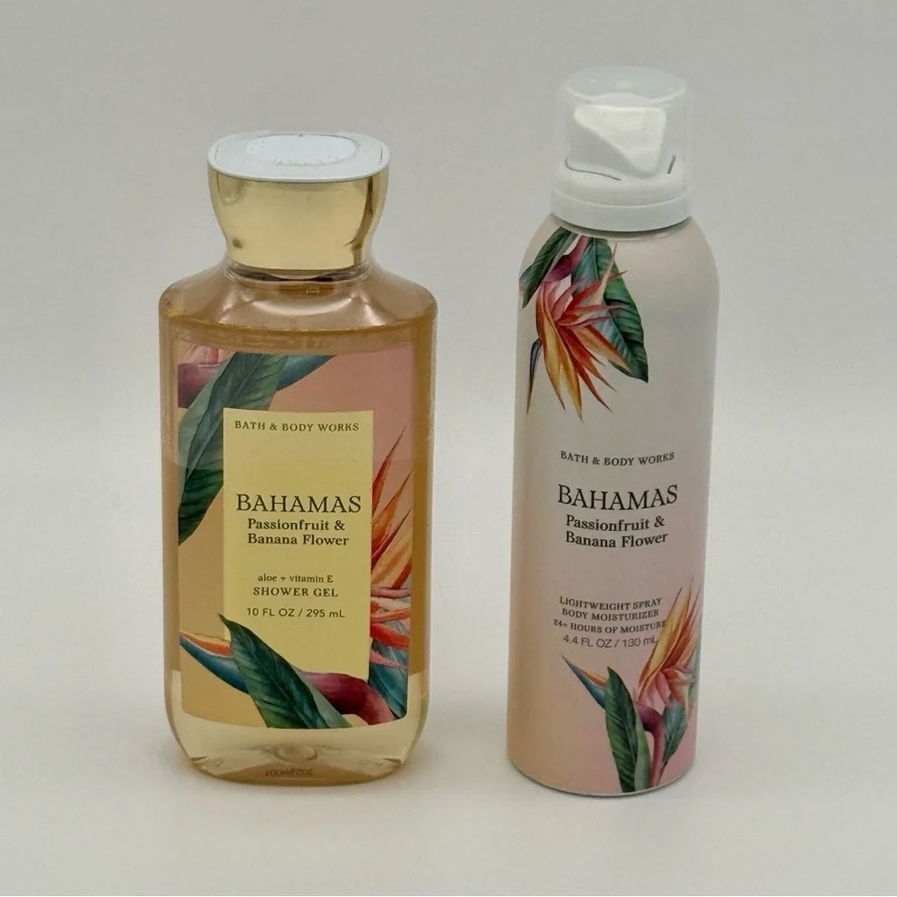 Bath & Body Works Bahamas Passionfruit & Banana Flower Body Care Gift Set NWT - Picture 2 of 5